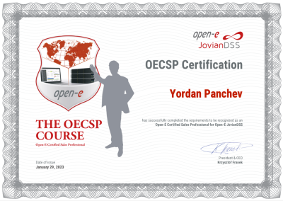 Open-e Certificate
